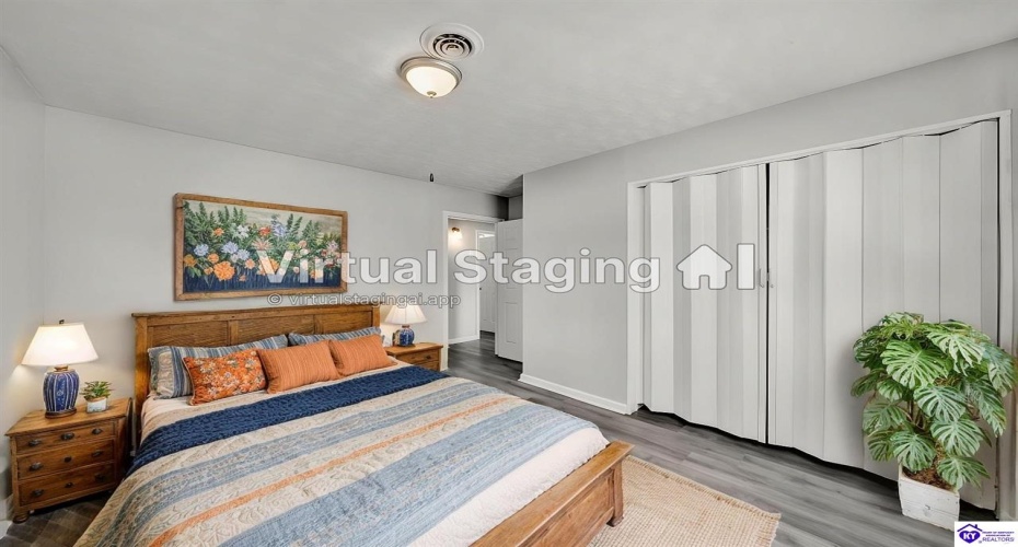 Bedroom virtually staged