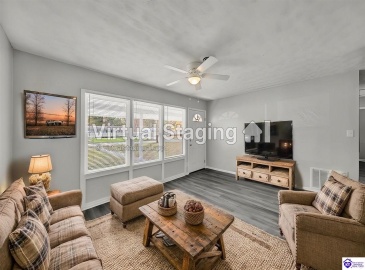 Virtually staged living room