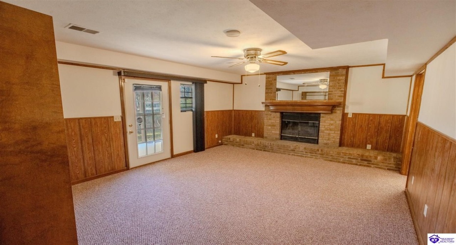 with Fireplace & Backyard Access